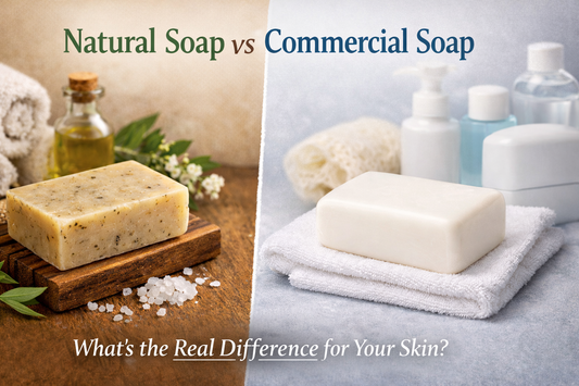 Natural soap vs commercial soap comparison for skin care