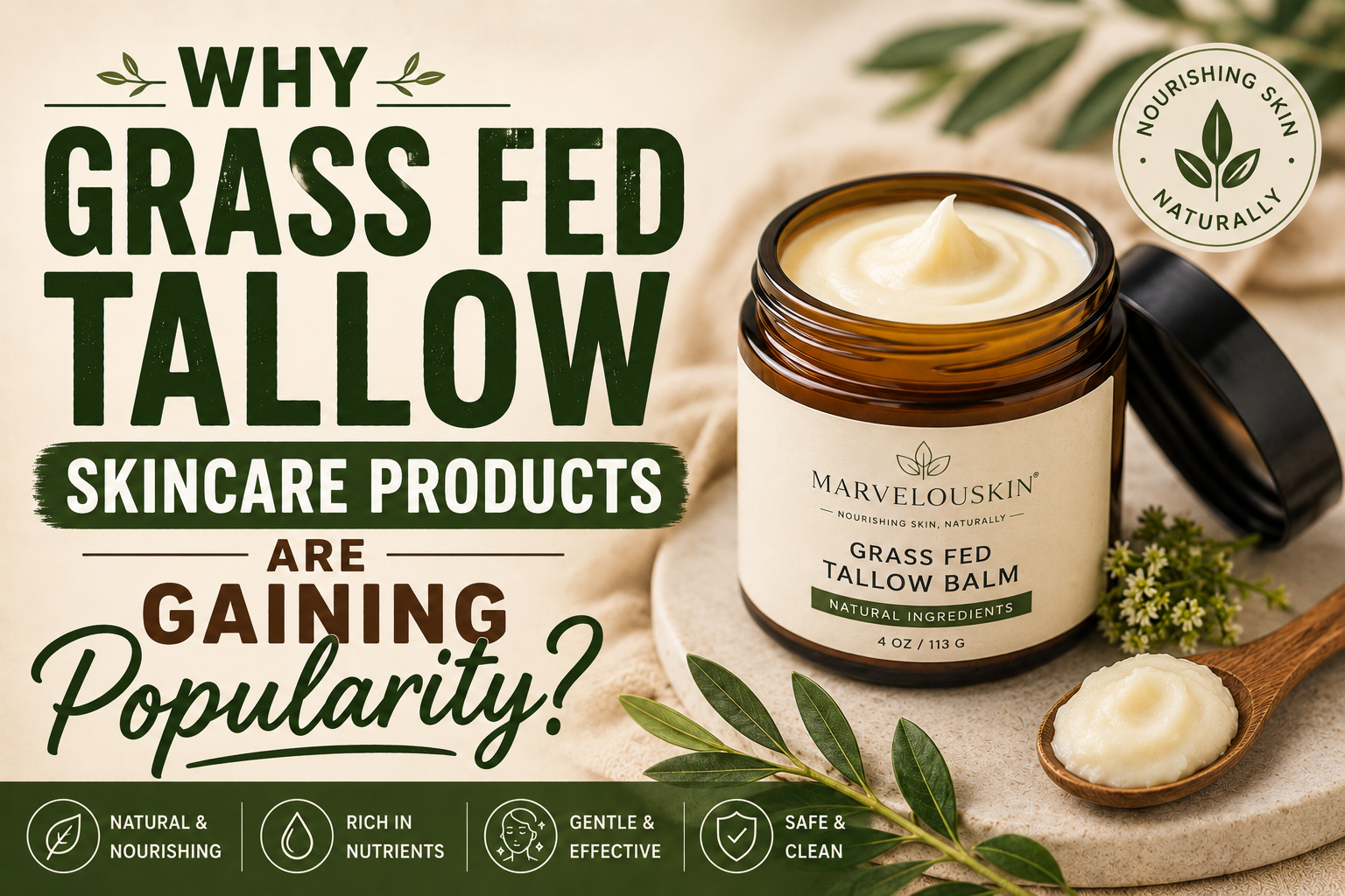 Why Grass Fed Tallow Skincare Products Are Gaining Popularity?