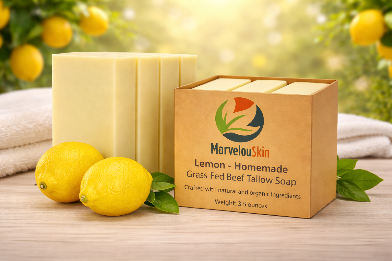 Grass-Fed Beef Tallow Soap – Natural Skincare Bar (3-Pack) Secondary image