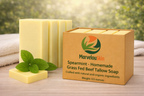 Spearmint Homemade Grass Fed Beef Tallow Soap